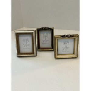 Silver Tree Mini Frames Resin Gold Antiqued Set Of 3 New With Tag